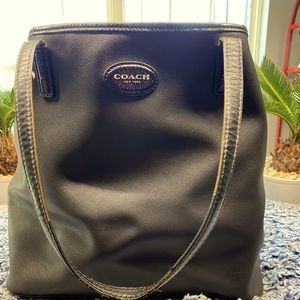 Black coach tote bag